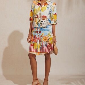 Ador Floral and Scenic Print Dress